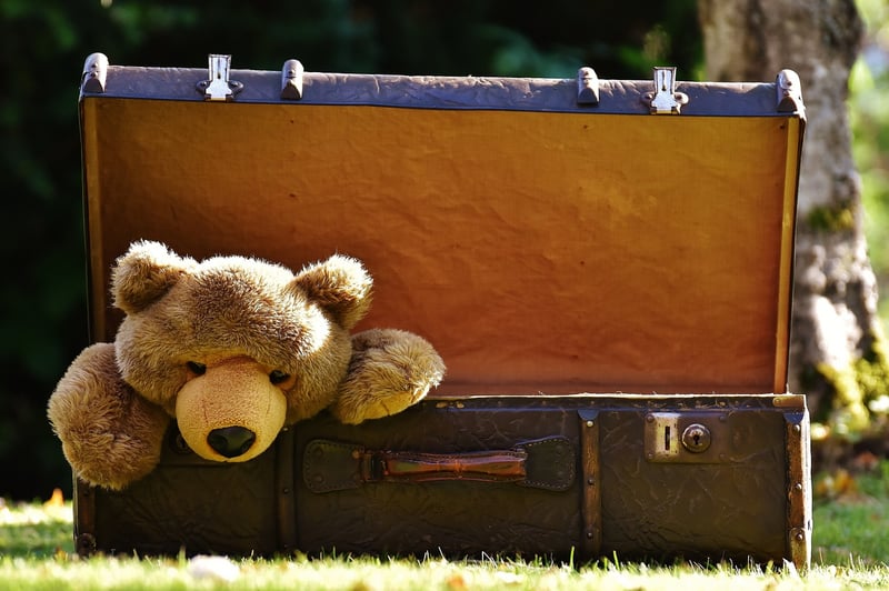 Vintage suitcase repurposed as a table